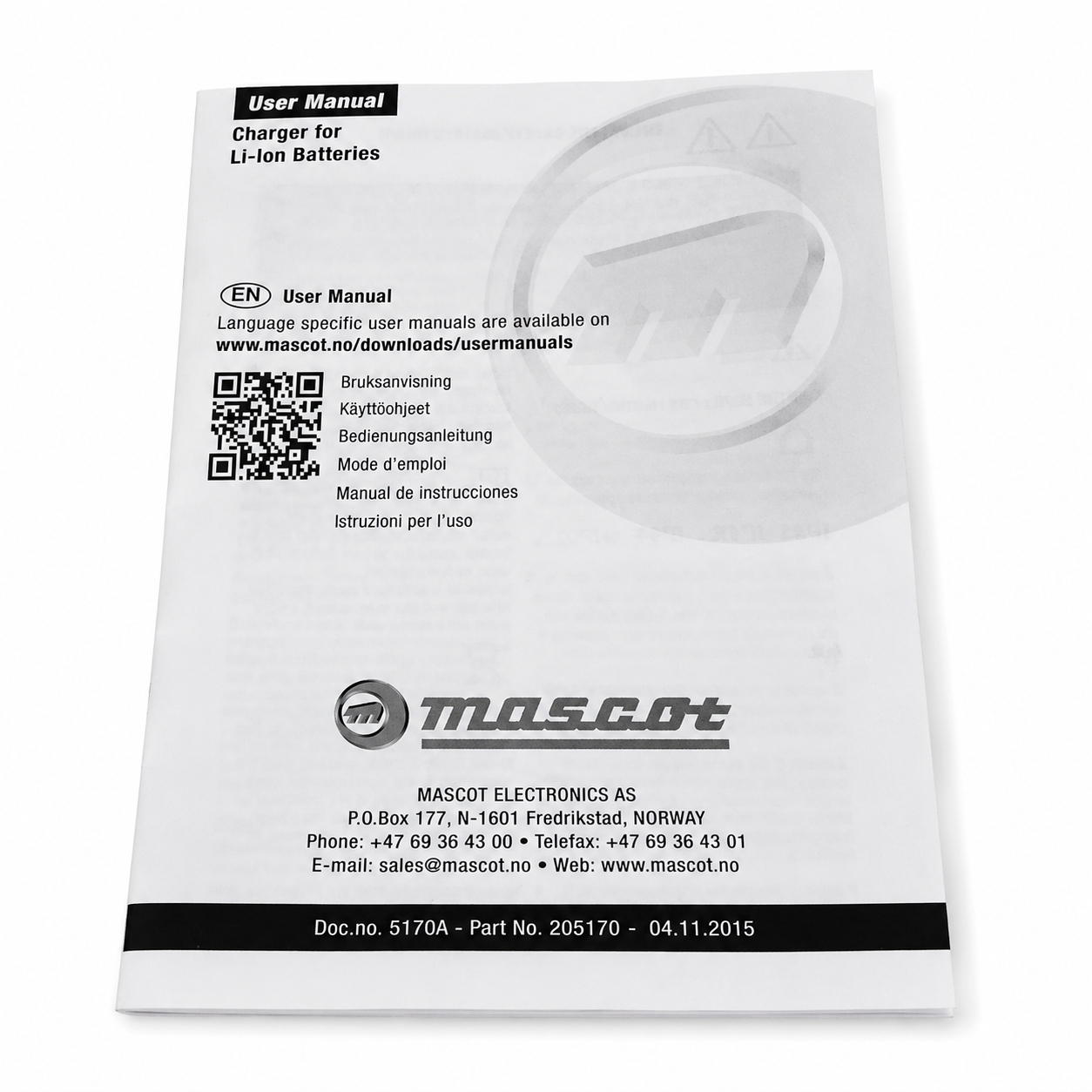 Mascot Type 2241 8.4V 1.3A Li-Ion Battery Charger 2S Pack Charger 2241 8050 00